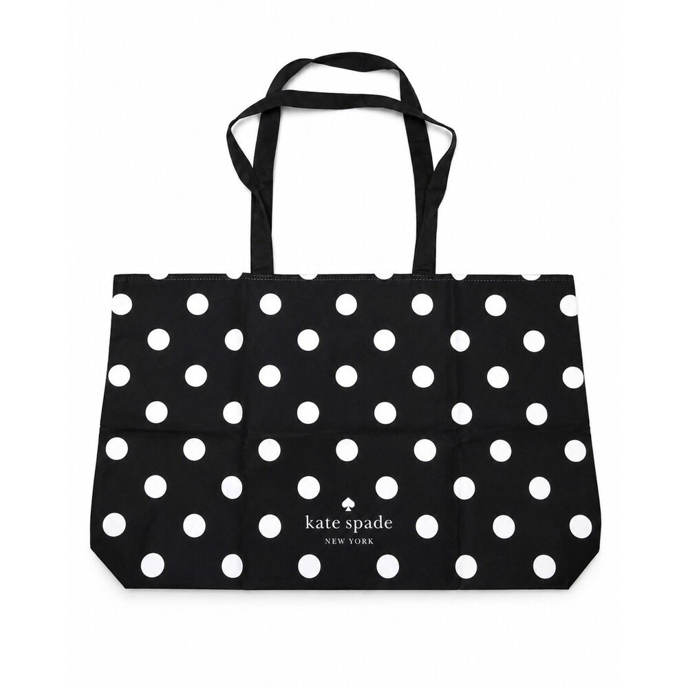 Kate Spade New York Black & White Polka Dot Tote Bag, Double Handles